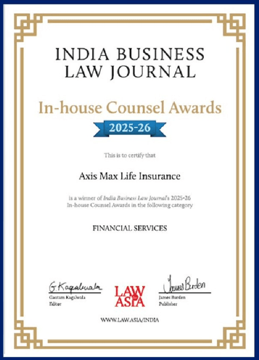 Axis Max Life’s Legal Team recognised as In-House Team.png